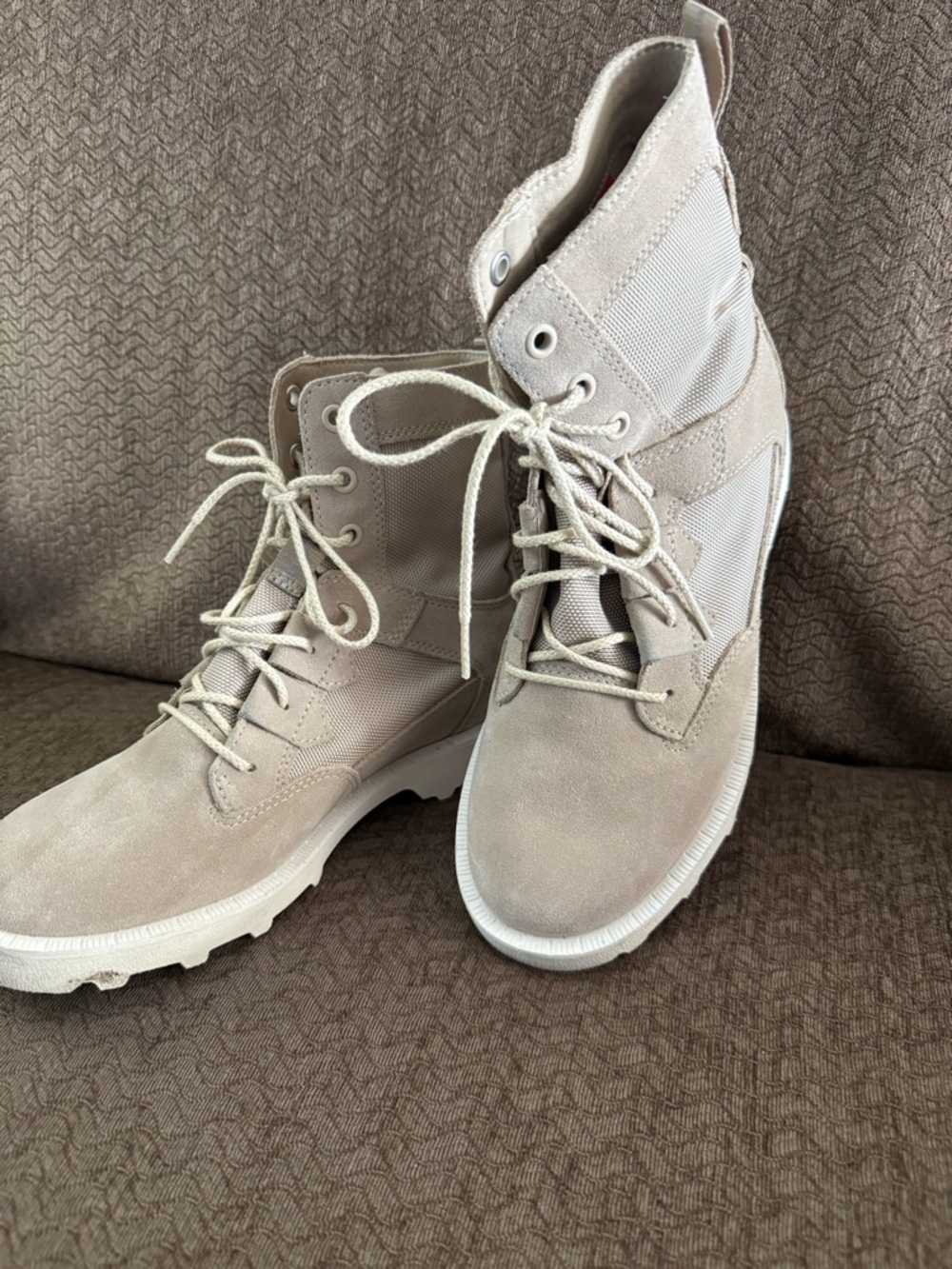 Sorel Women's Light Beige Tactical Lace-Up Boots
